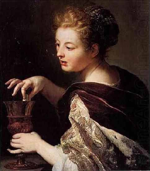 Anthoni Schoonjans Cleopatra puts a pearl in the wine china oil painting image